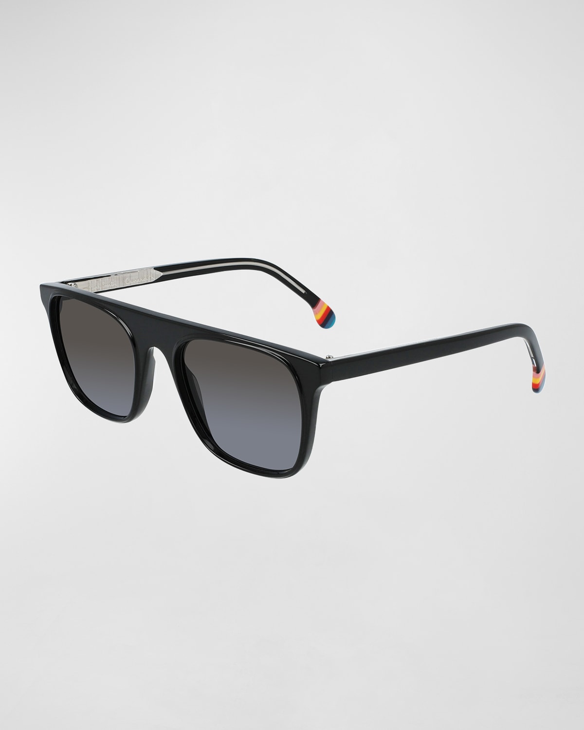 Paul Smith Men's Flat-top Rectangle Sunglasses In Black Ink