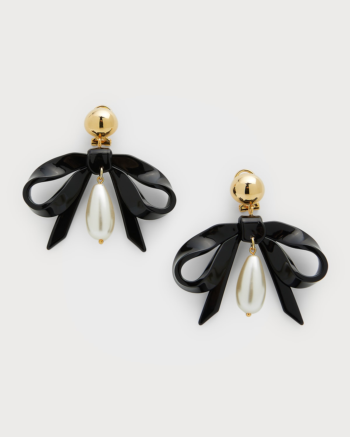 Bow Earrings with Pearly Drops