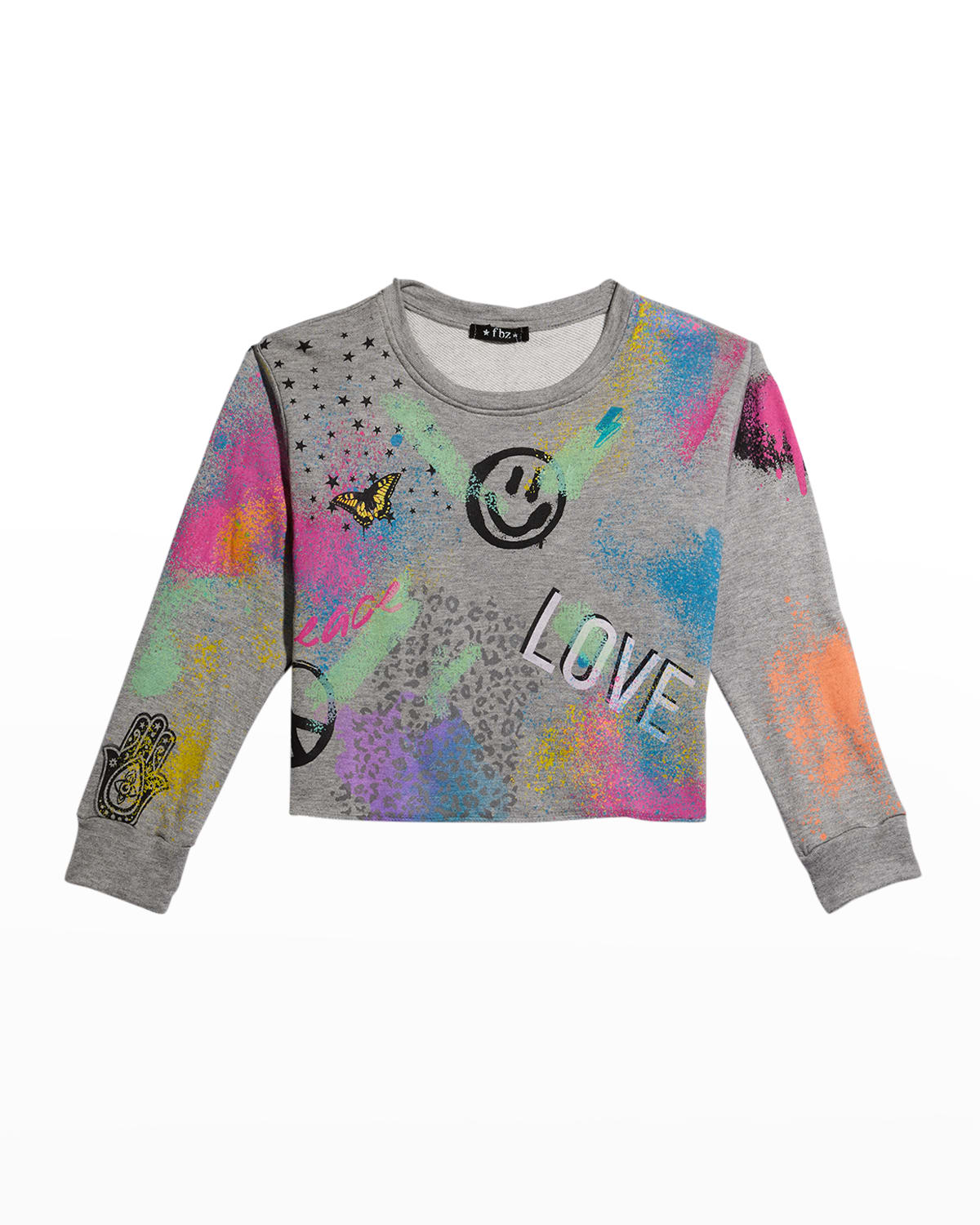 Girl's Airbrush Graphic Sweater, Size 4-6