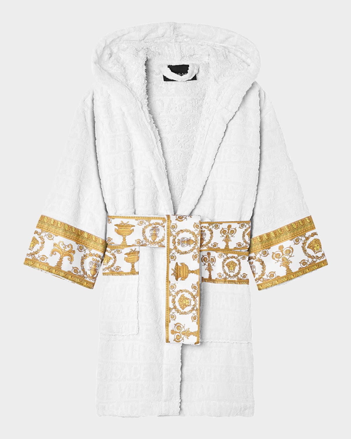 Versace Kid's Bath Robe In White