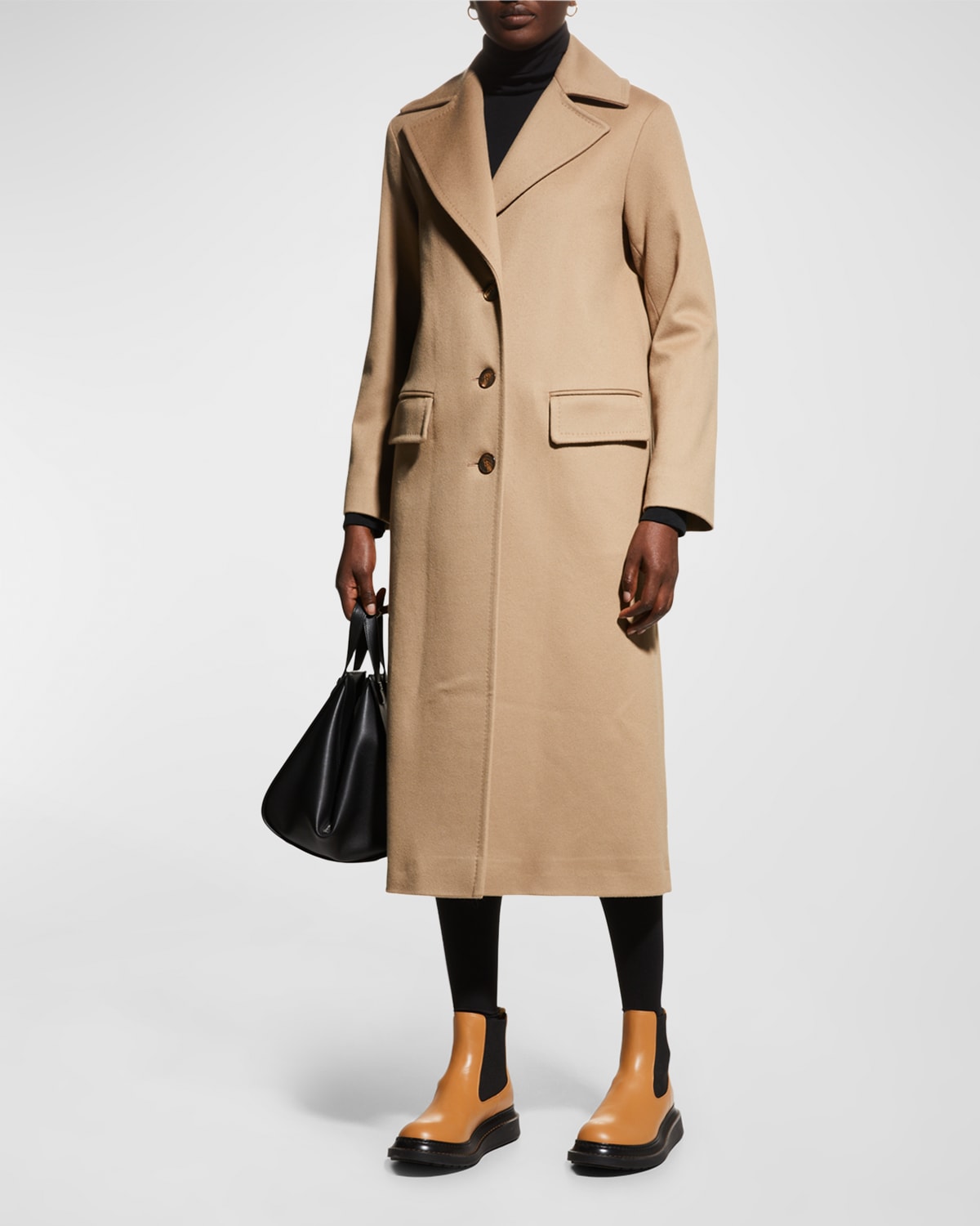Fleurette maxi wrap wool coat top