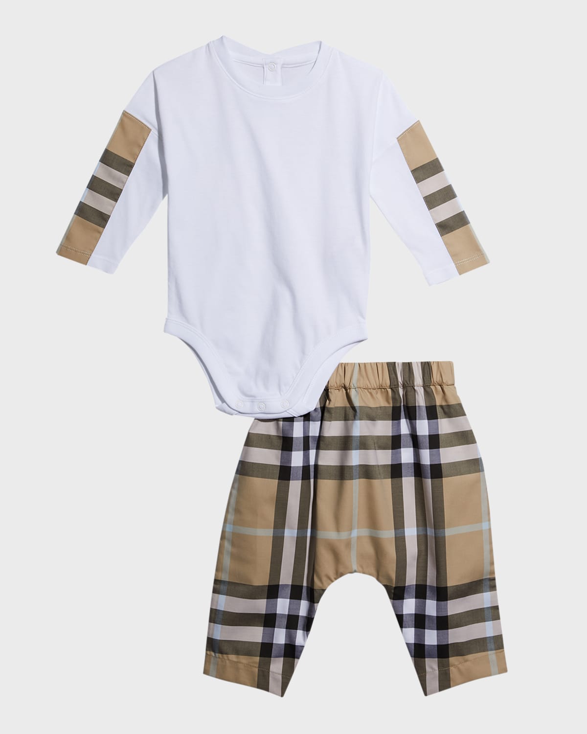 Burberry Kids N7 Piero Check Two-piece Gift Set In Pale Rose Ip Chk