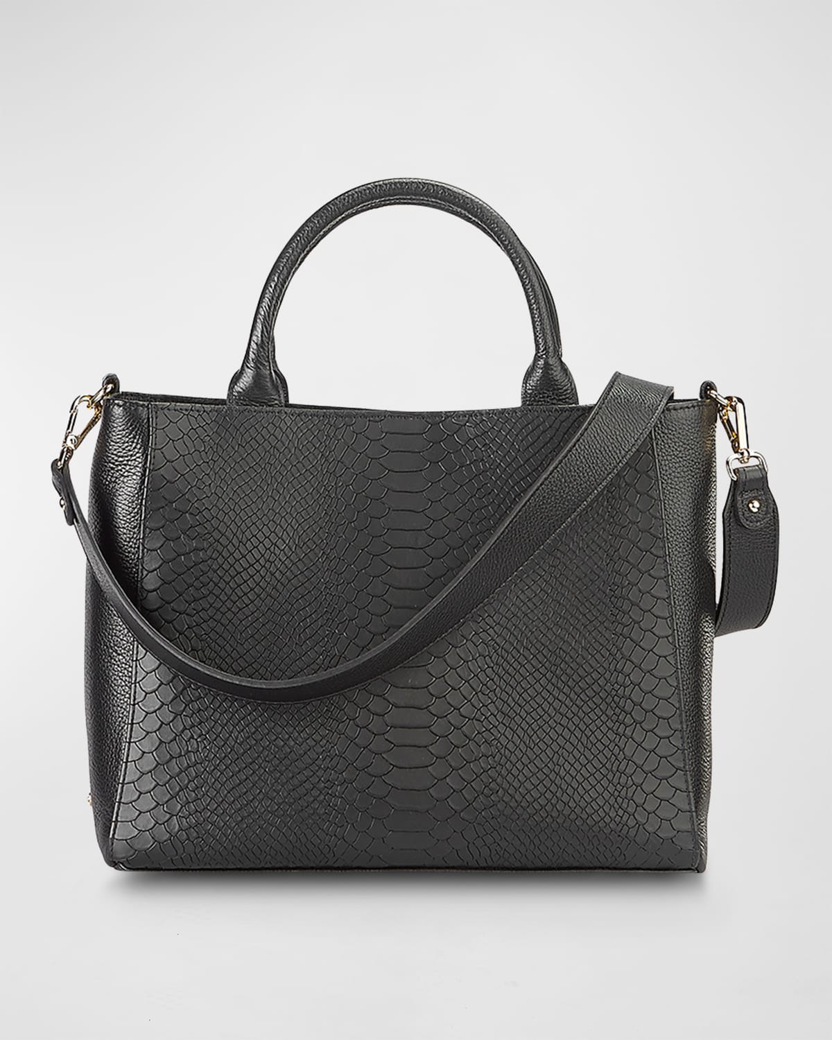 Gigi New York Hudson Python-Embossed Top-Handle Bag