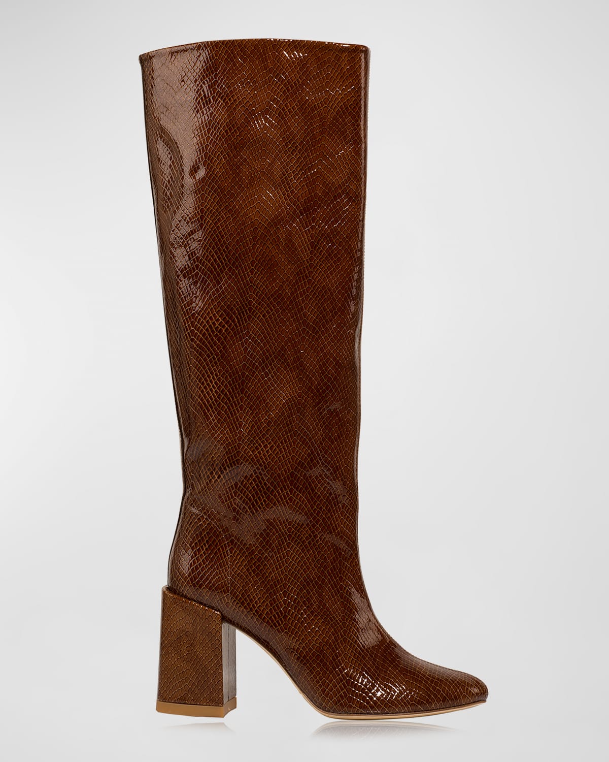Chelsea Paris The Bo Patent Snake-Embossed Knee Boots