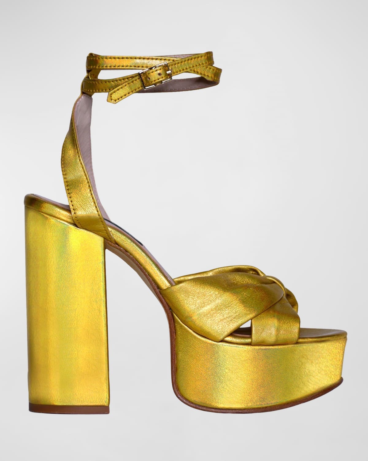 Chelsea Paris Zasa Platform Metallic Ankle-Strap Sandals
