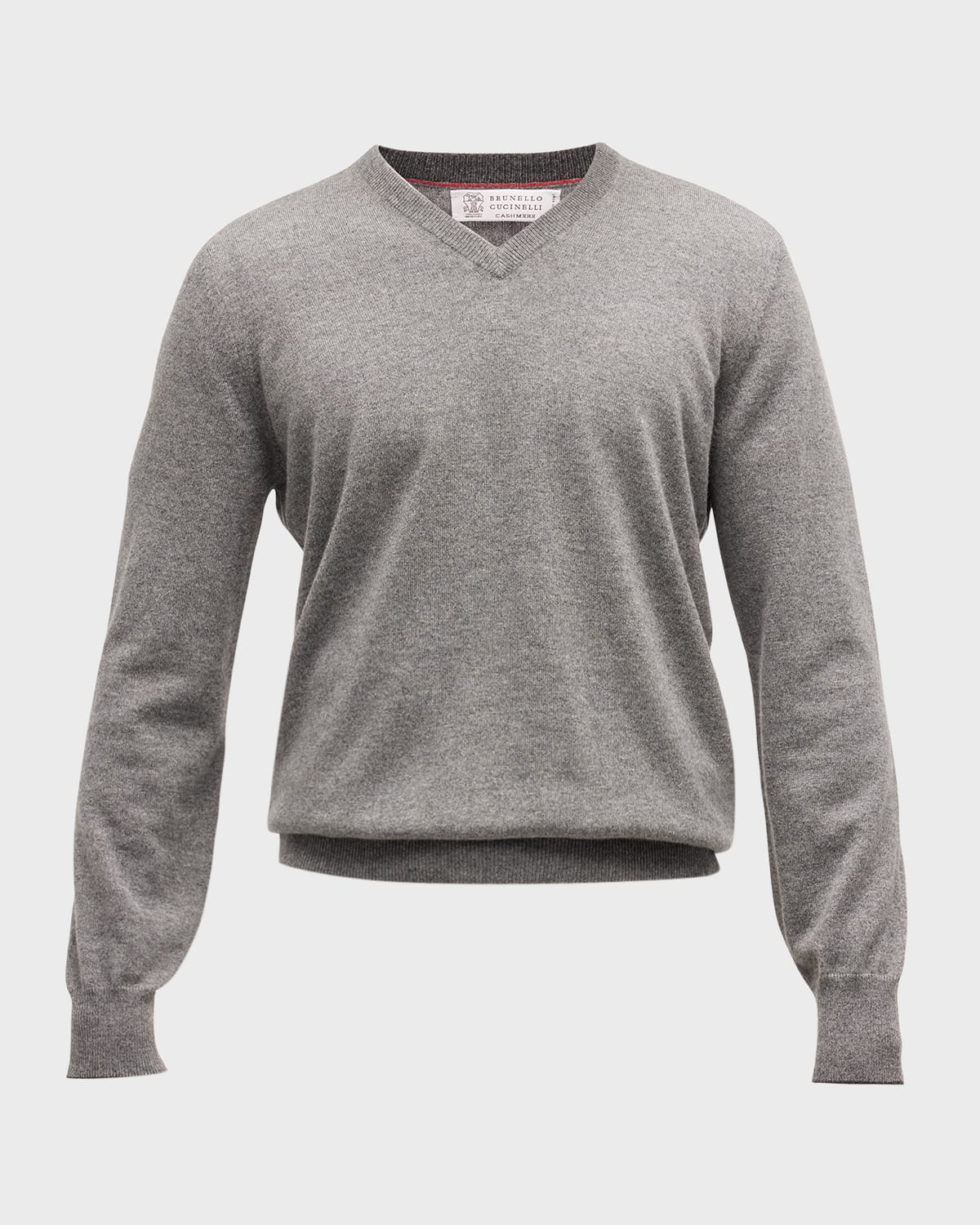 Brunello Cucinelli Men's Cashmere V-neck Sweater In Dark Grey