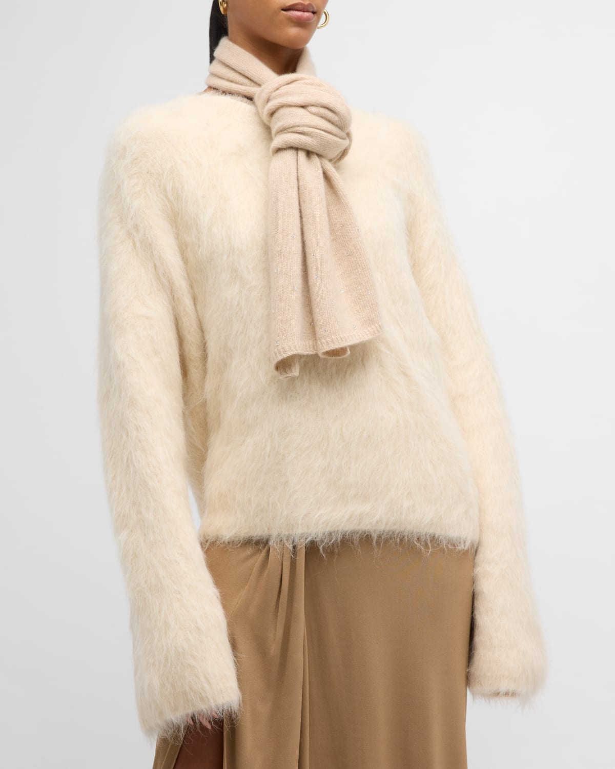 Scattered Crystal Cashmere Scarf