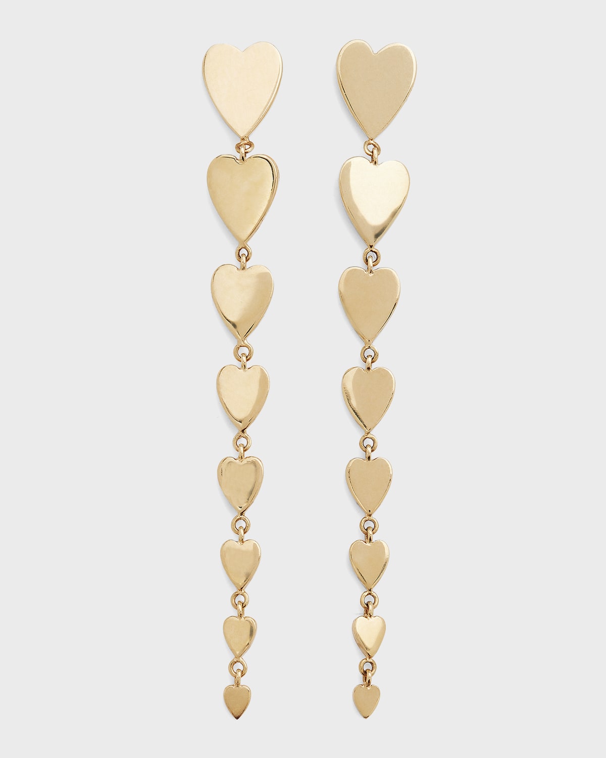 LANA Graduating Linear Dangle Heart Earrings, 55mm
