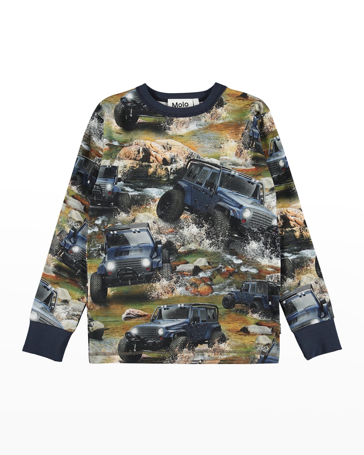 Boy's Rill Jeep-Print Shirt, Size 4-7