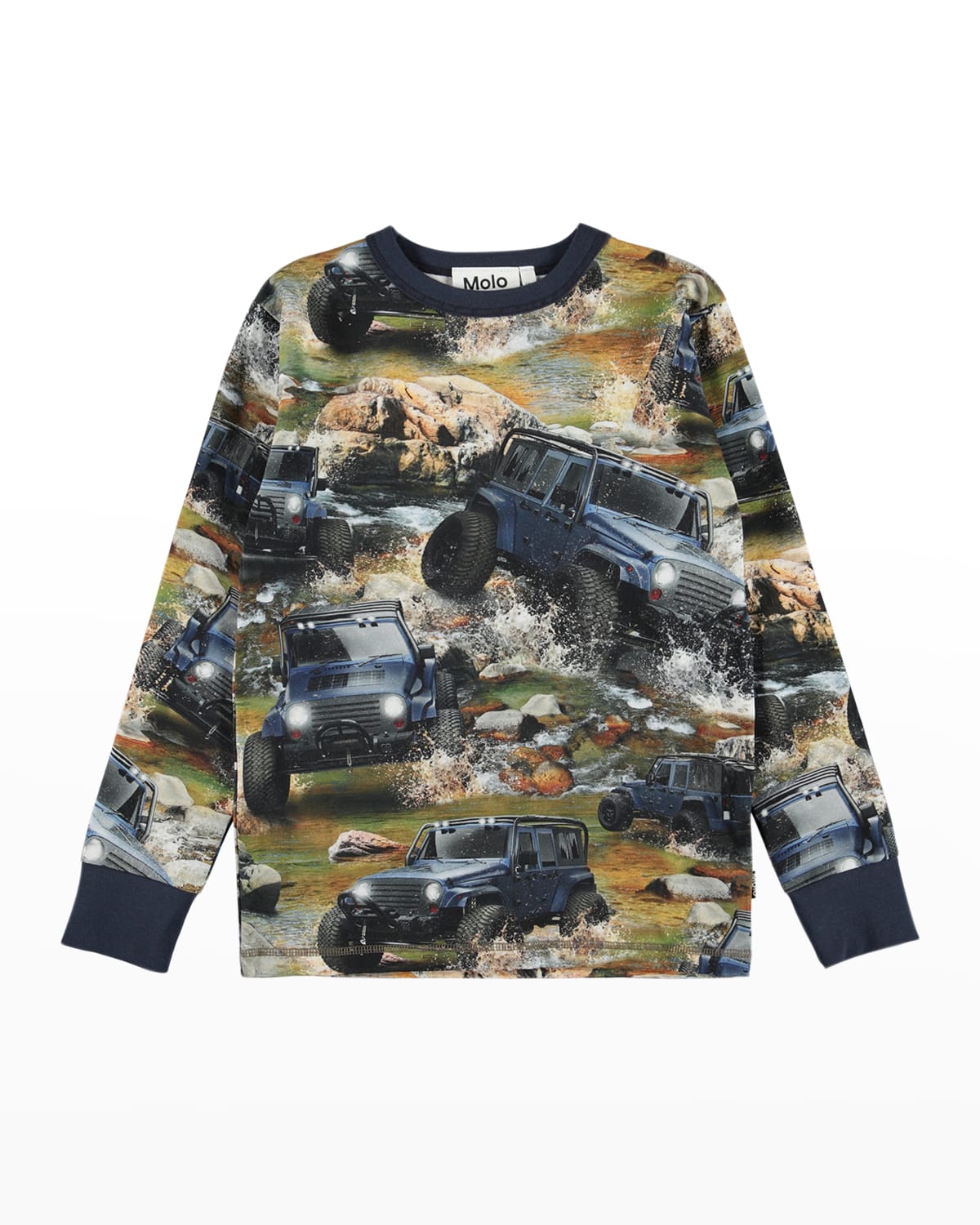 Boy's Rill Jeep-Print Shirt, Size 8-12