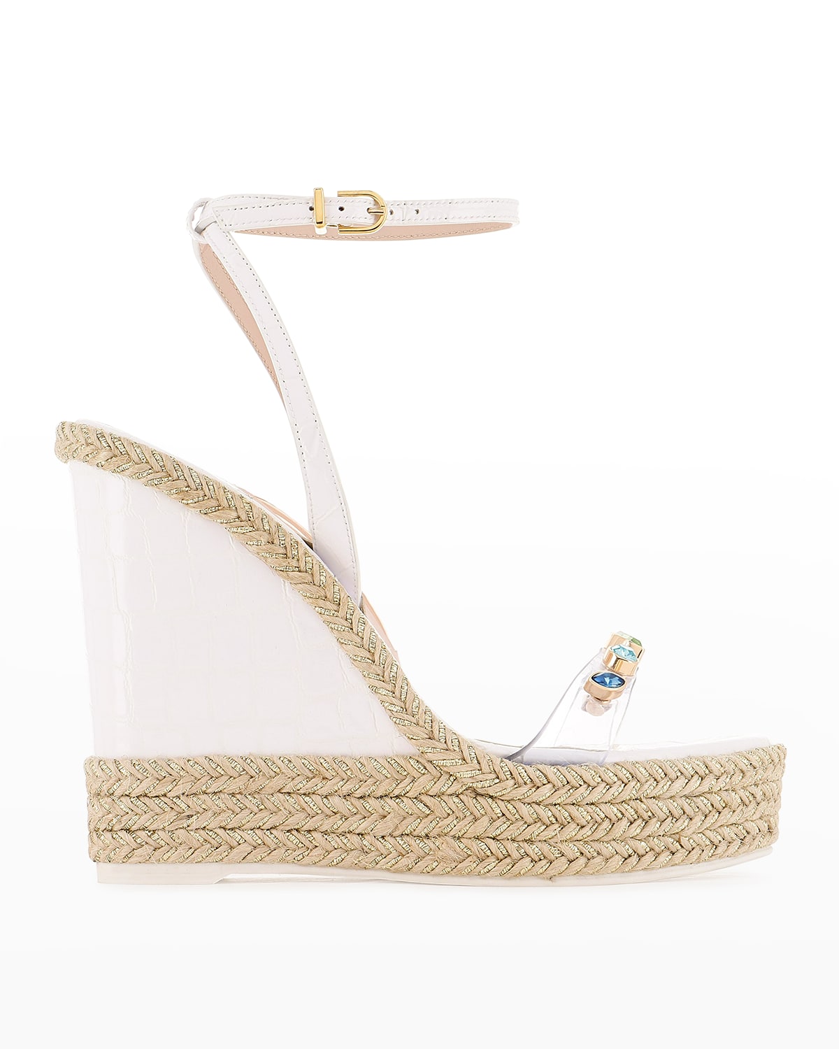 Sophia Webster Camille Jeweled Ankle-Strap Wedge Sandals