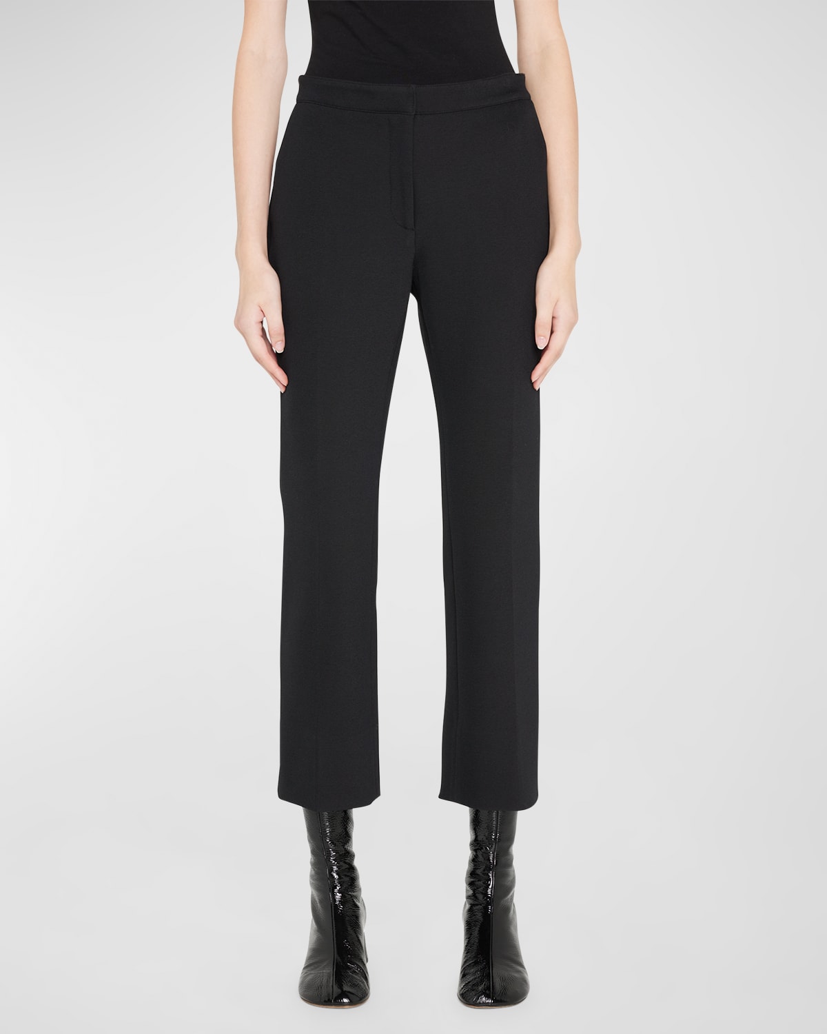 Proenza Schouler Cropped Crepe Trousers In Black