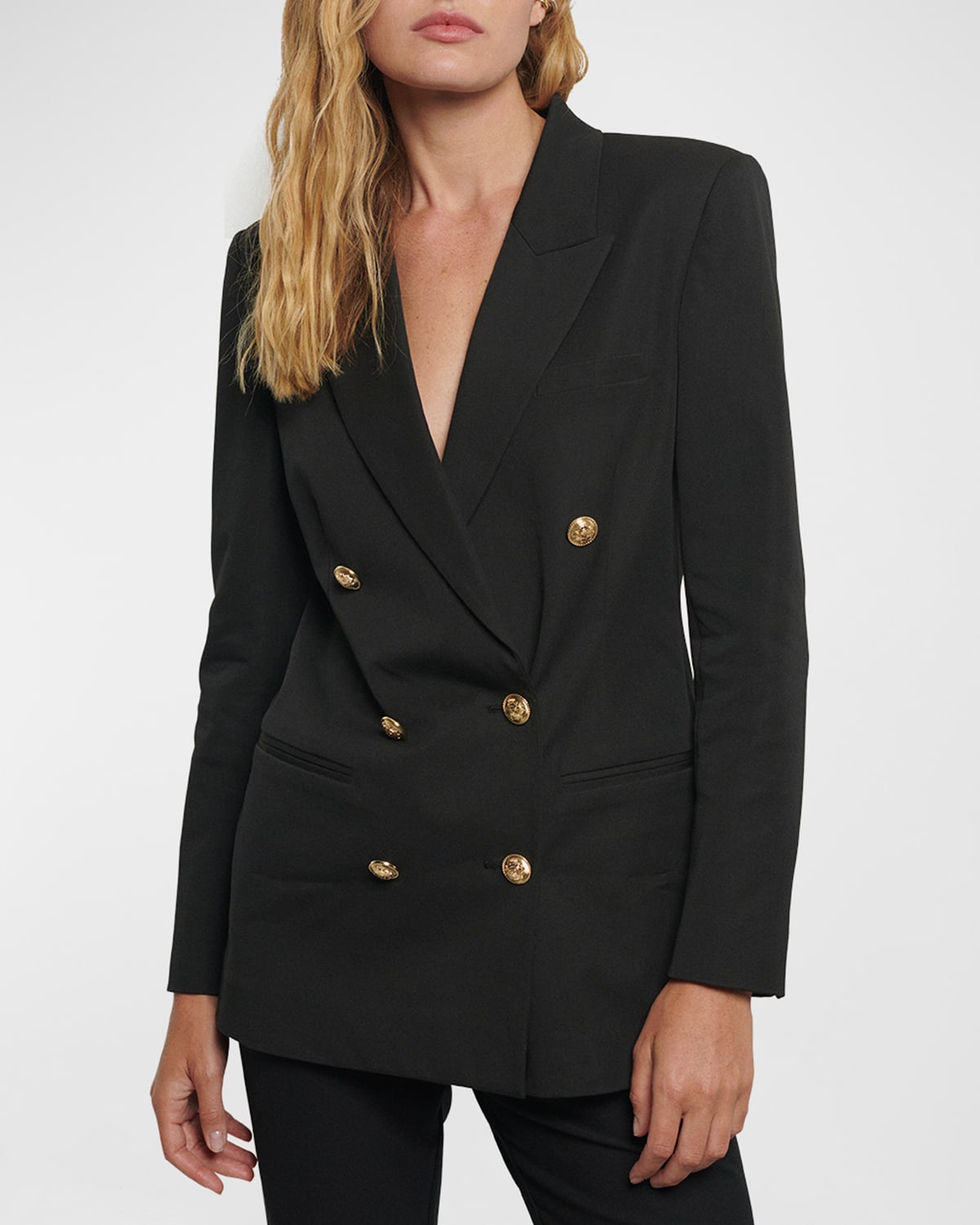 Derek Lam 10 Crosby Walter Double Breasted Jacket In Midnight In Black