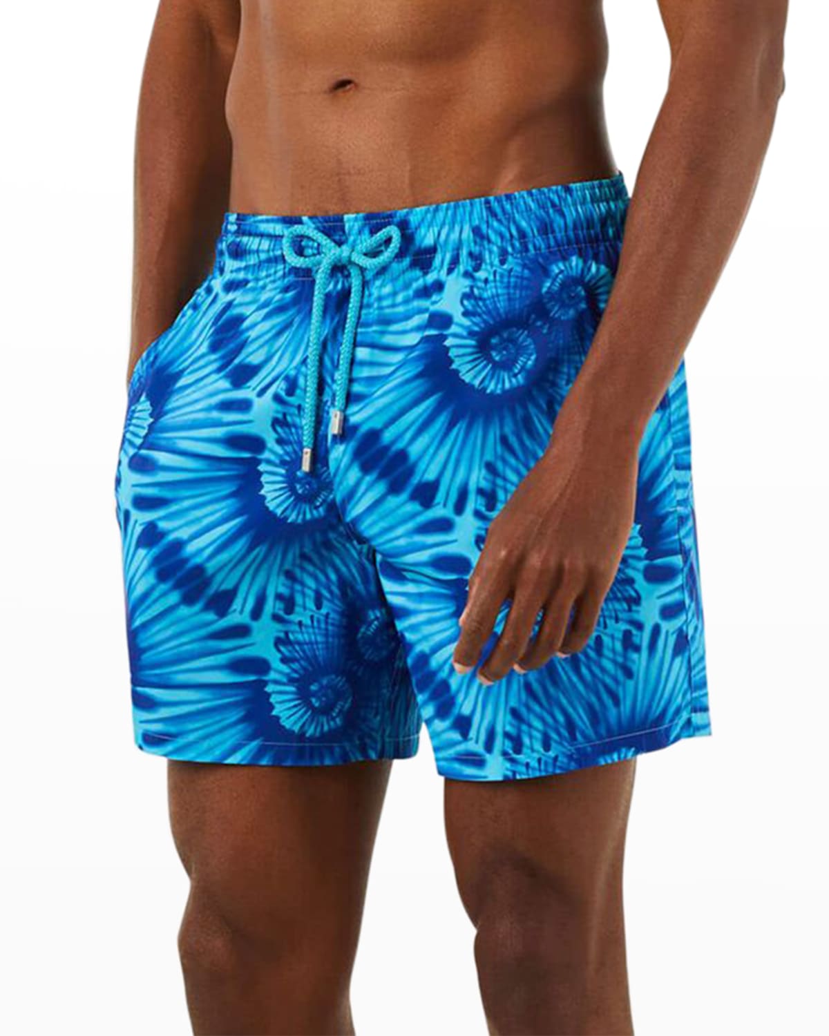 Shop Vilebrequin Men's Mahina Nautical Tie-dye Swim Trunks In Azur