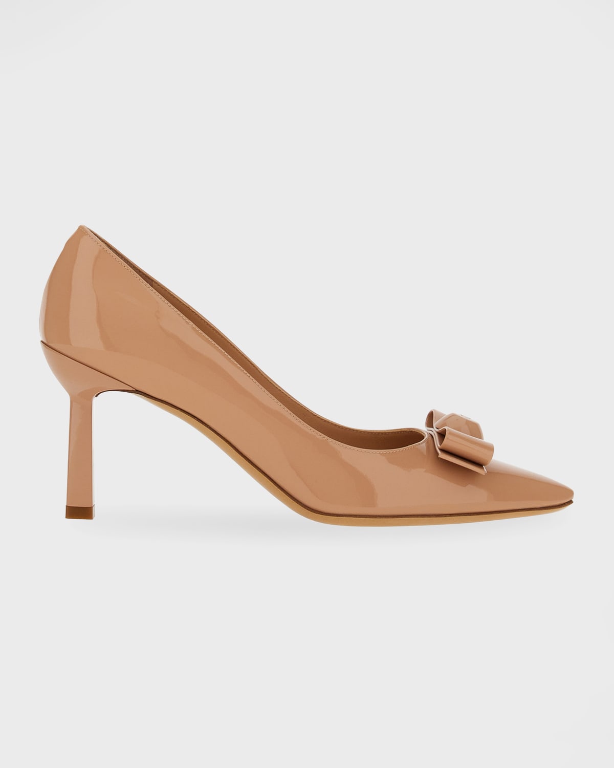 Ferragamo Katrin Patent Bow Pumps In Amaretti