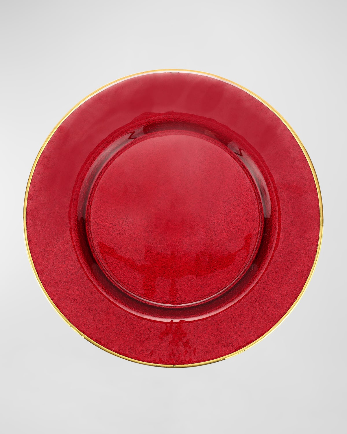 Vietri Metallic Glass Ruby Charger Plate In Red