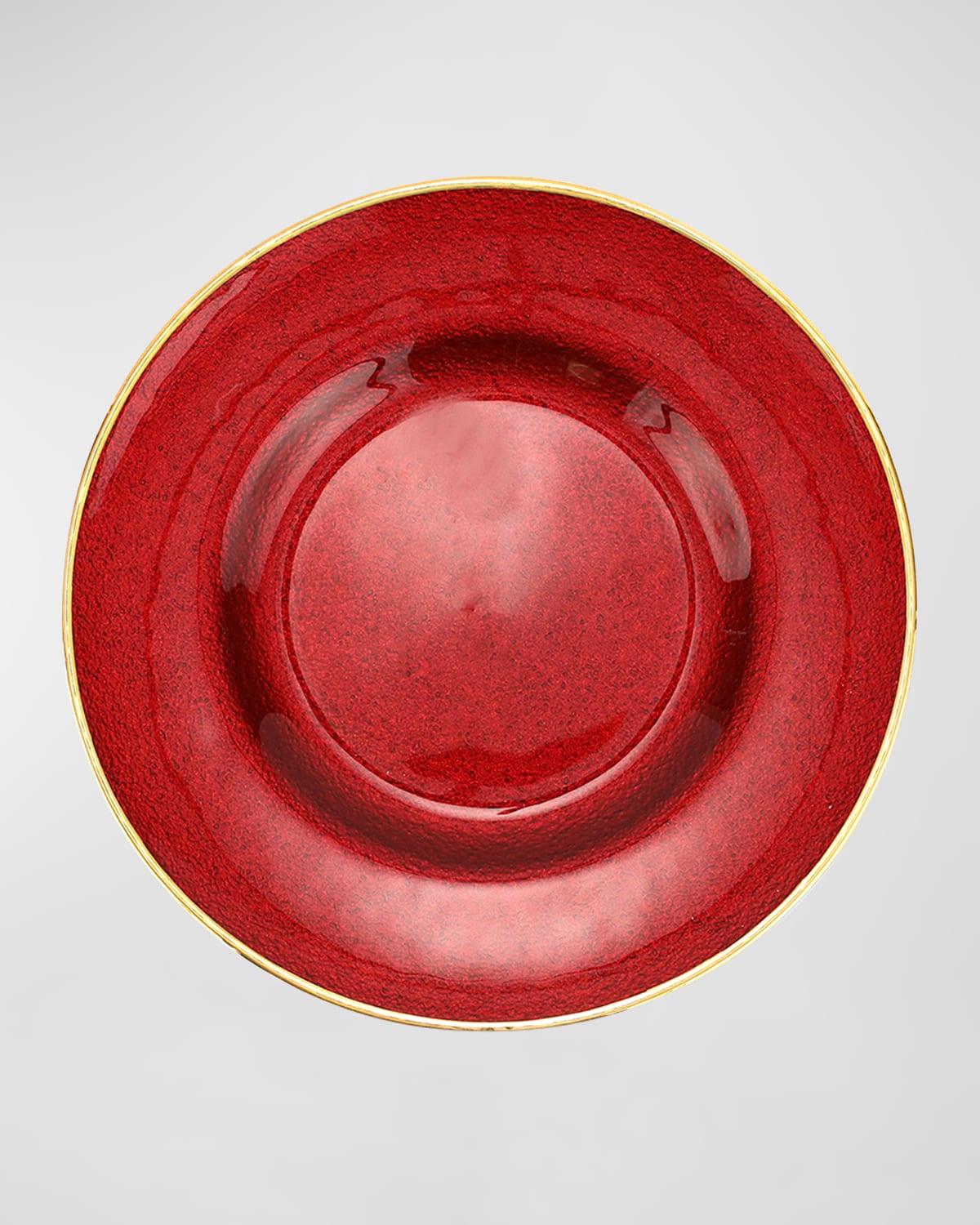Vietri Metallic Glass Dinner Plate In Red