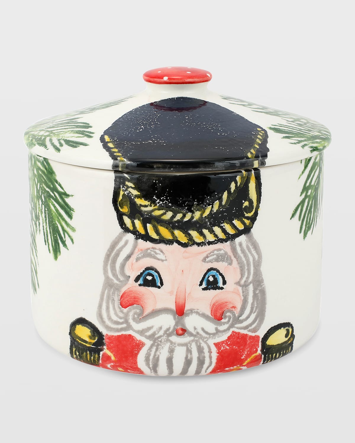 Vietri Nutcracker Christmas Biscotti Jar