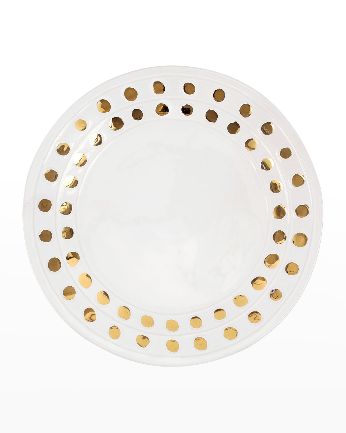 Vietri Medici Gold Medium Round Platter In White