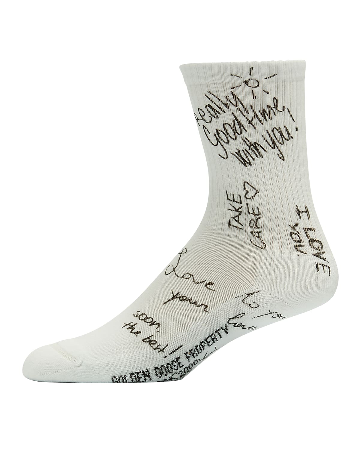 Handwritten Message Ribbed Tube Socks