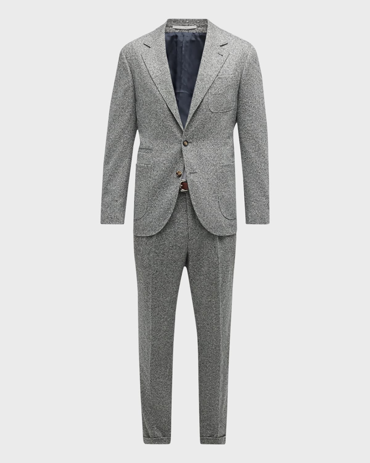 Men's Pleated Wool Donegal Suit
