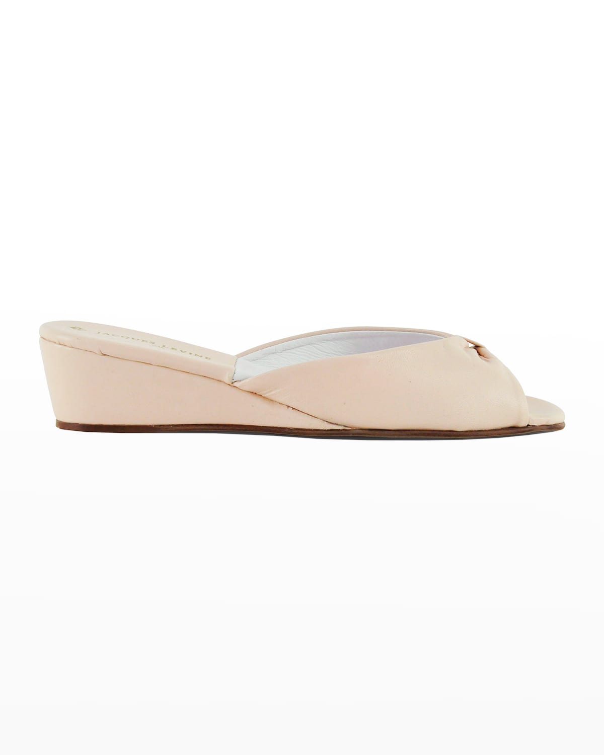 Jacques Levine Leather Open-toe Slippers In Pillow_pink