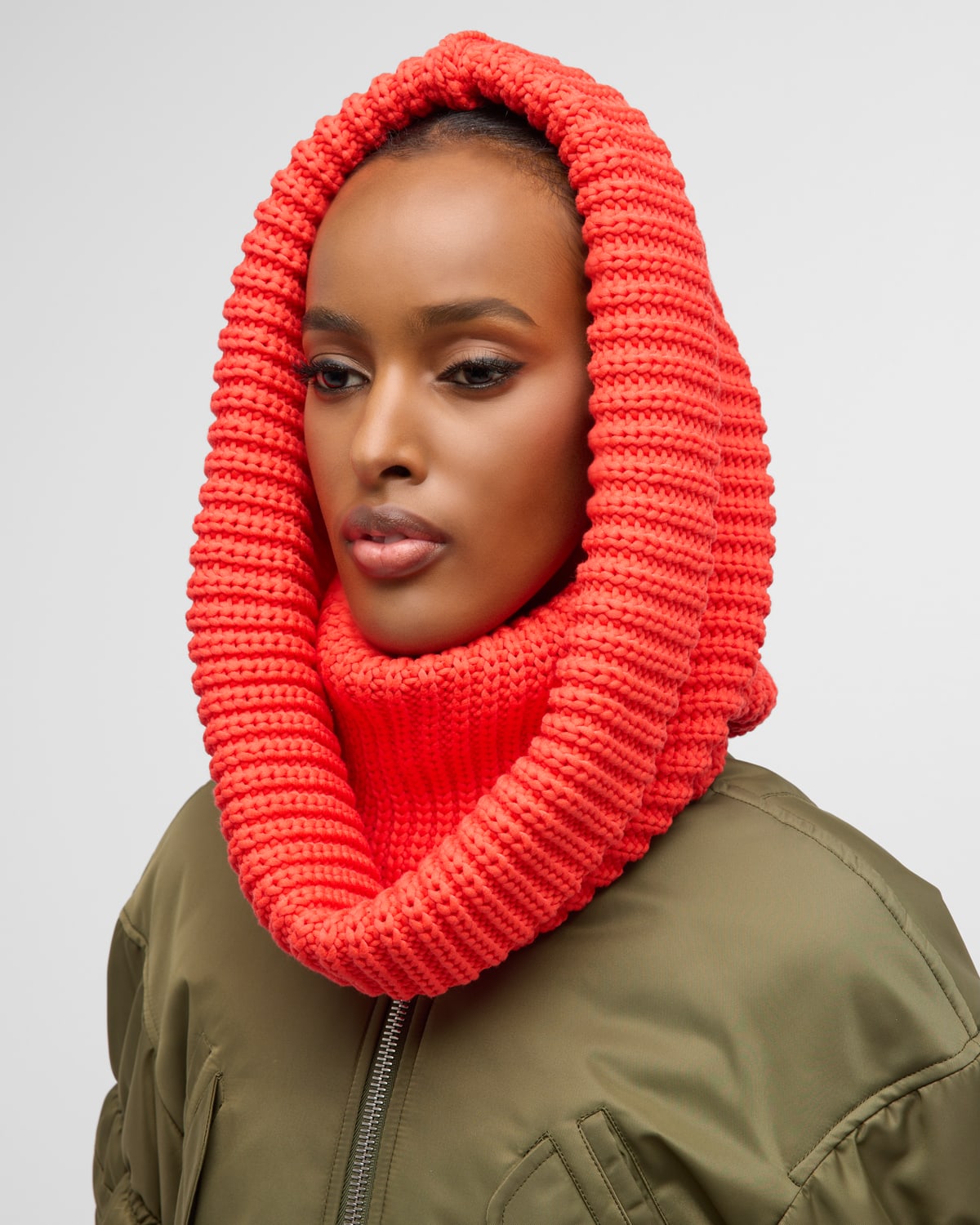 A.W.A.K.E. MODE Oversized Knit Snood Hat