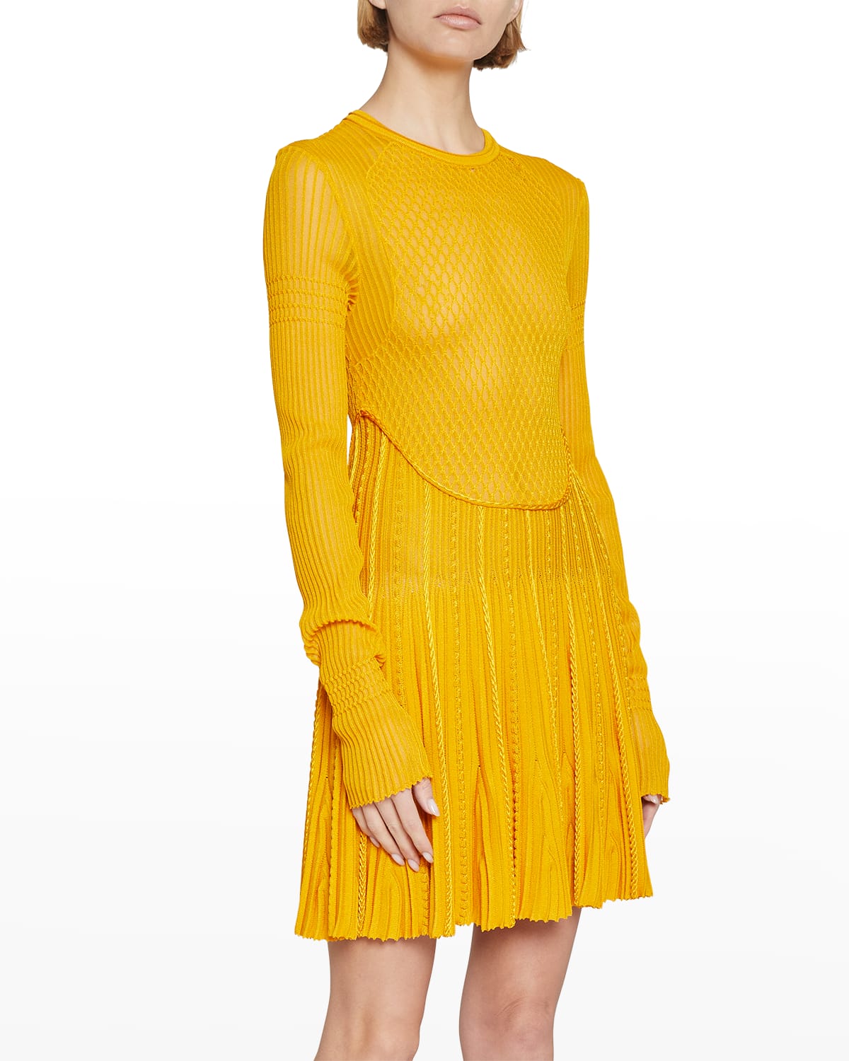 Givenchy Yellow Stretch Viscose Blend Mini Dress In Golden Yellow