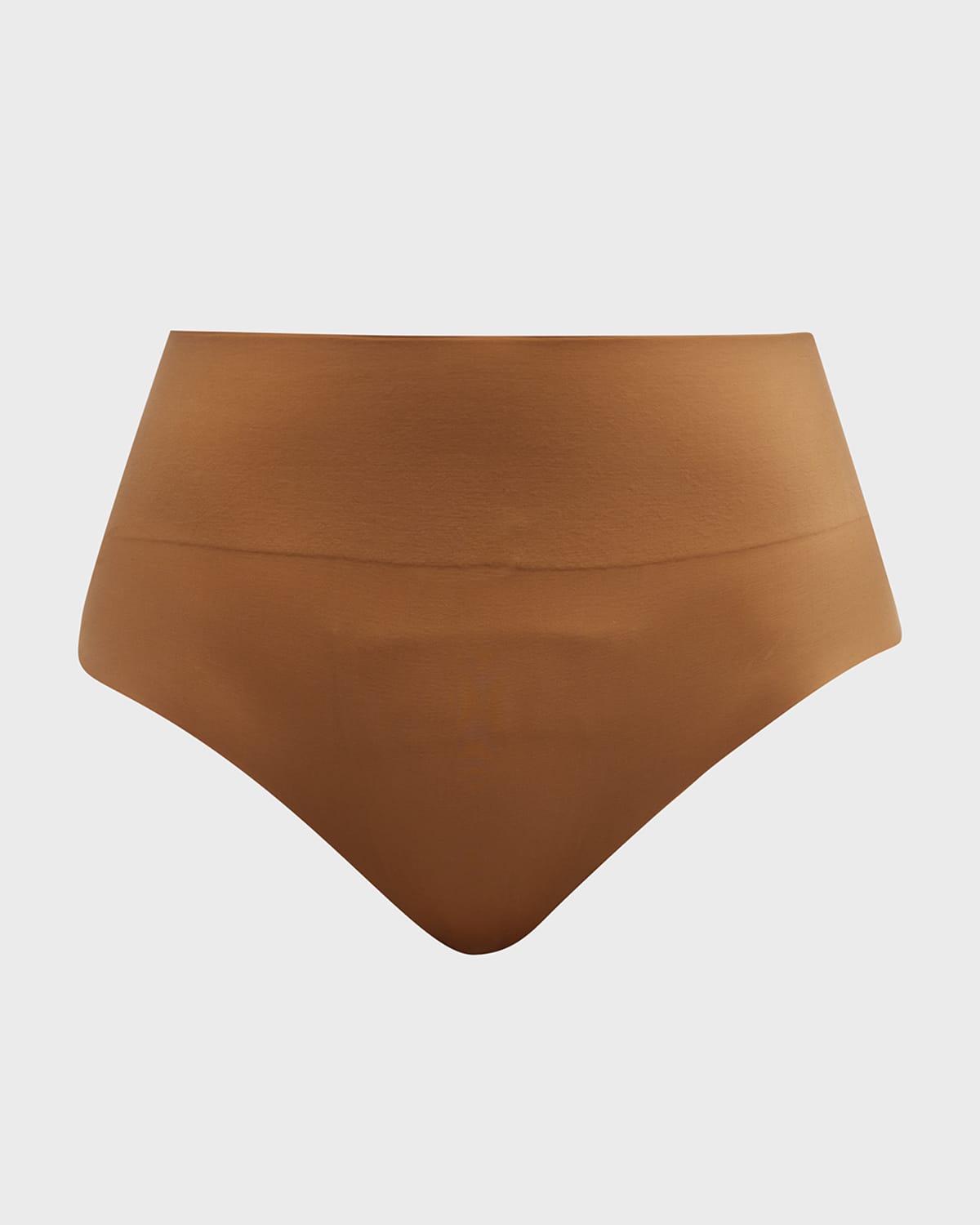 Commando Zone Smoothing High-waist Thong In Caramel