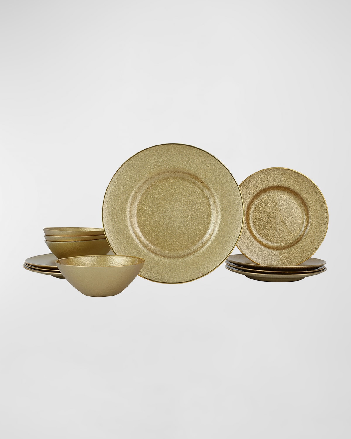 Vietri Metallic Glass Gold 12-piece Dinnerware Set