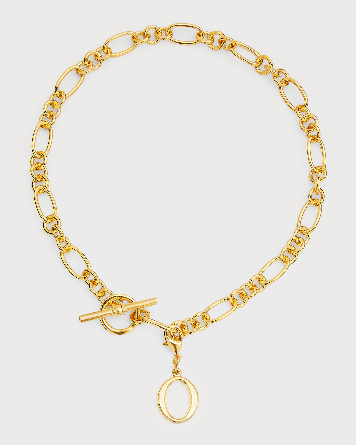 Ben-amun Link Brass Chain Necklace With Initial Charm In O