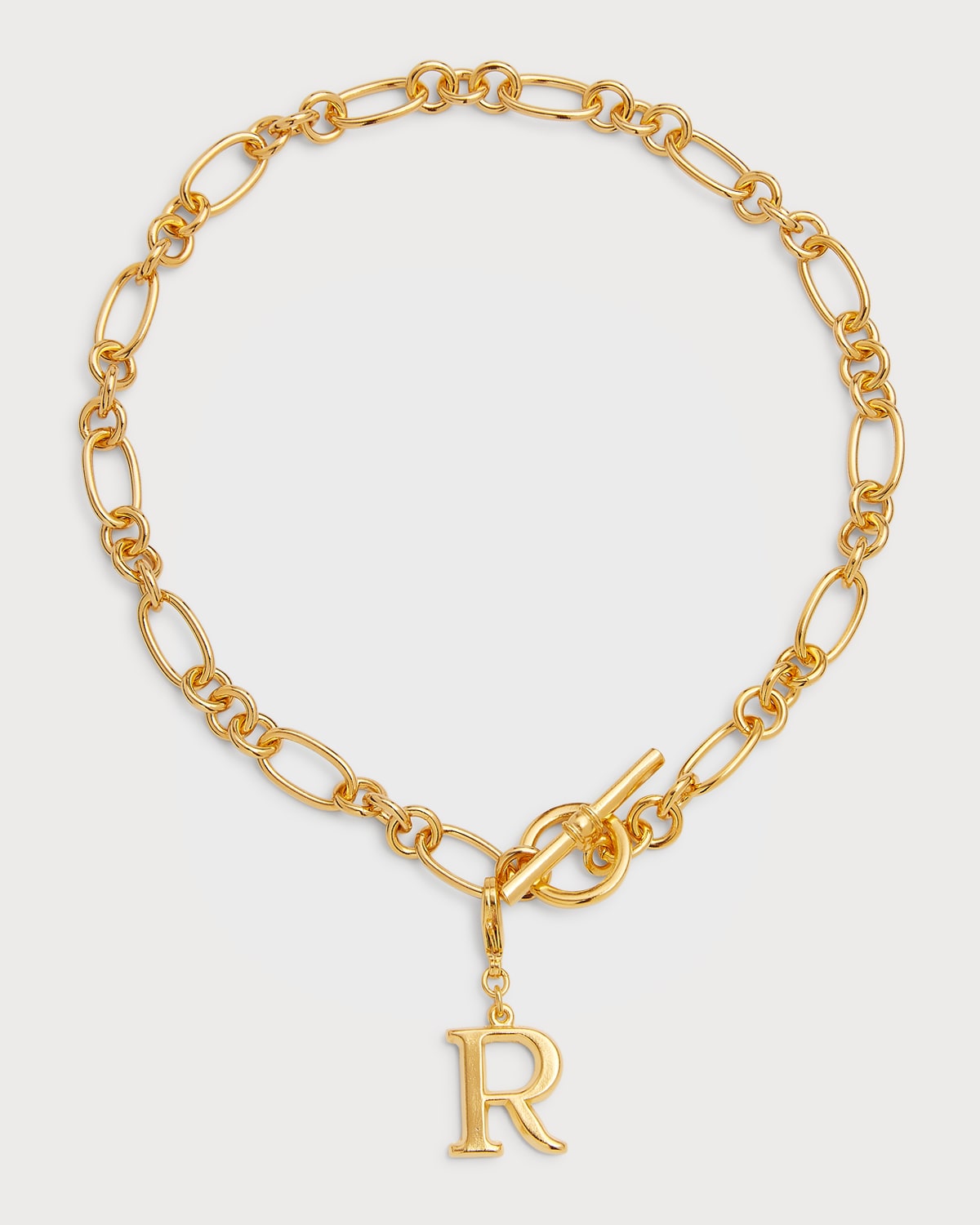 Ben-amun Link Brass Chain Necklace With Initial Charm In R