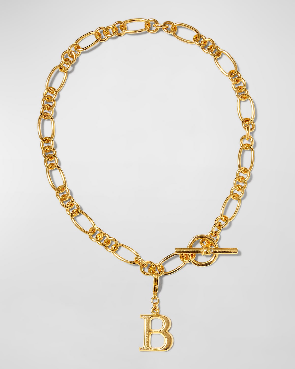 Ben-amun Link Brass Chain Necklace With Initial Charm