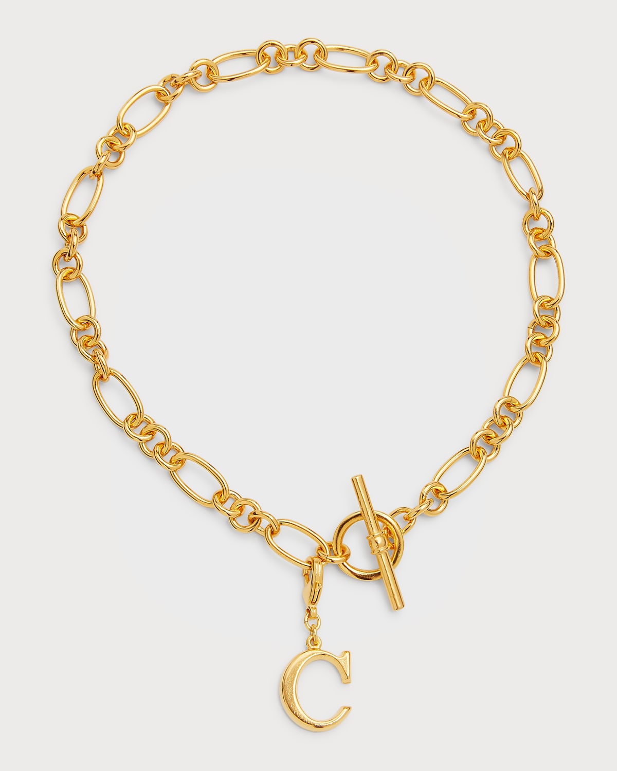 Ben-amun Link Brass Chain Necklace With Initial Charm