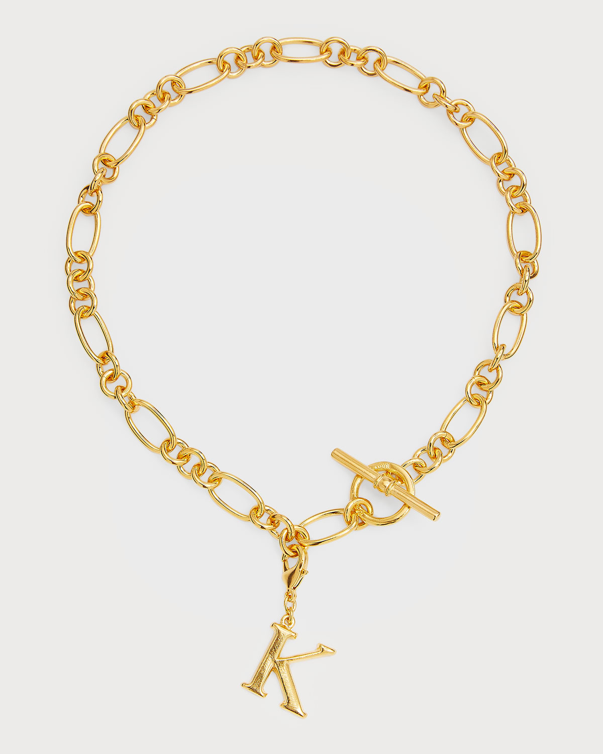 Ben-amun Link Brass Chain Necklace With Initial Charm In K