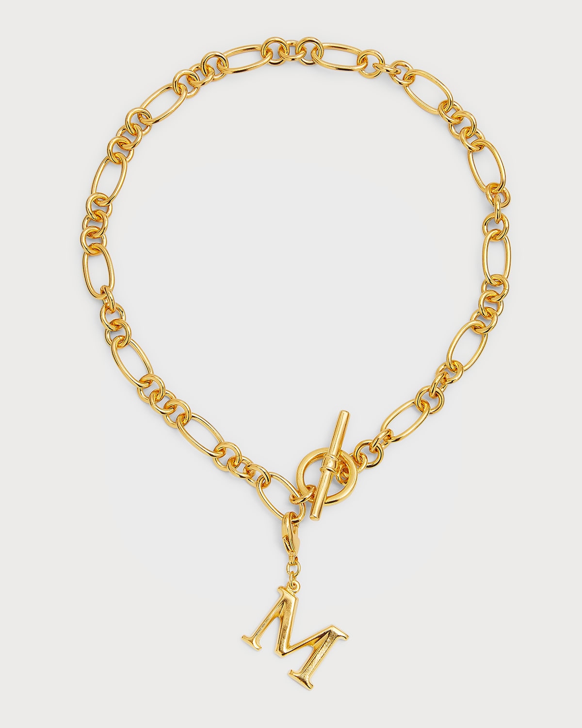 Ben-amun Link Brass Chain Necklace With Initial Charm In M