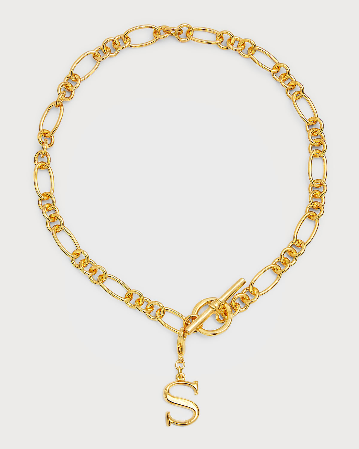 Ben-amun Link Brass Chain Necklace With Initial Charm In S