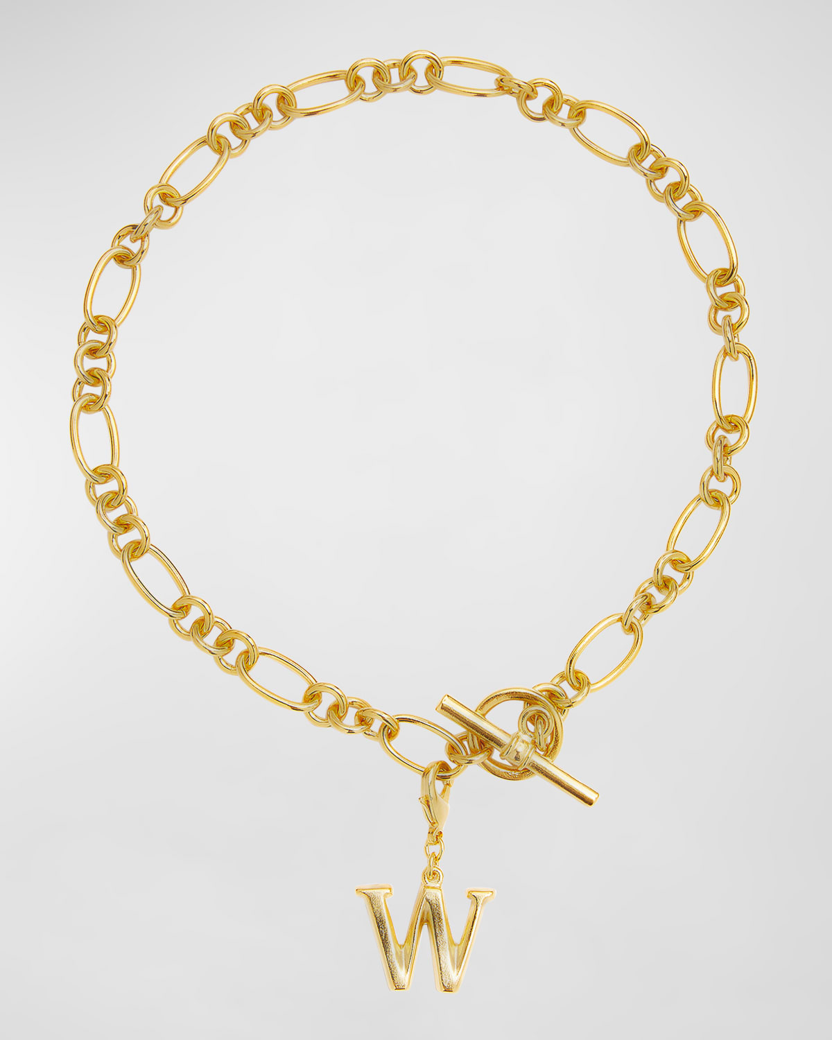 Ben-amun Link Brass Chain Necklace With Initial Charm