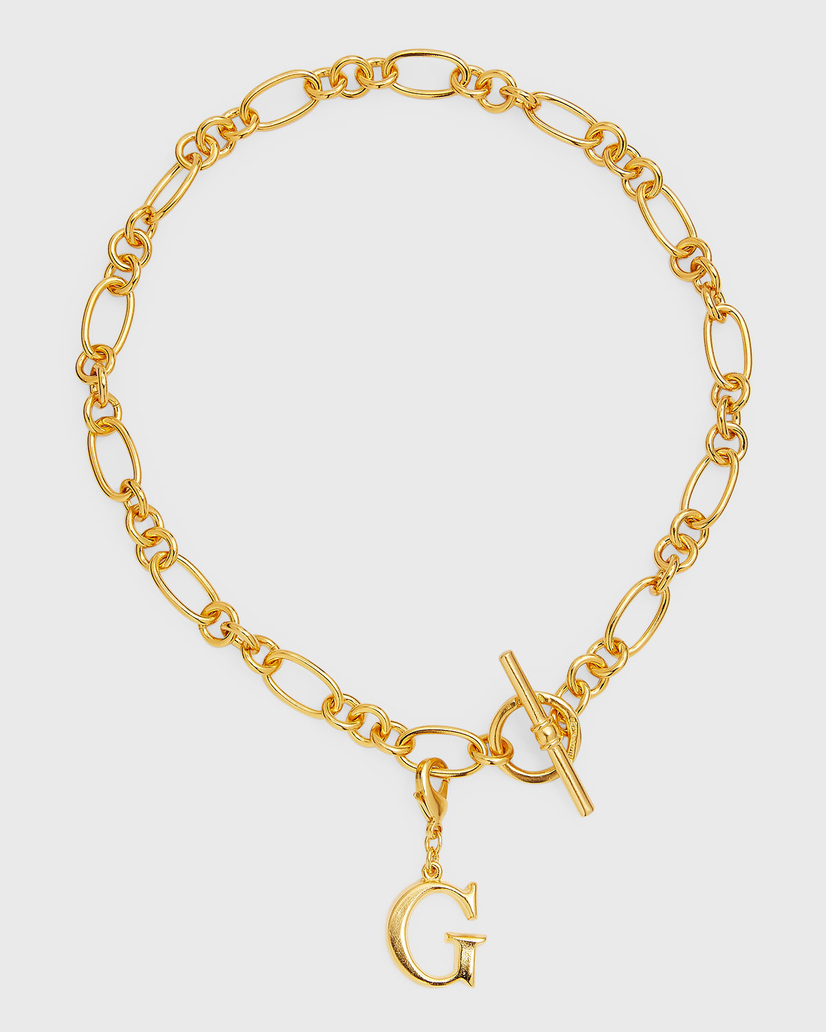 Ben-amun Link Brass Chain Necklace With Initial Charm In G