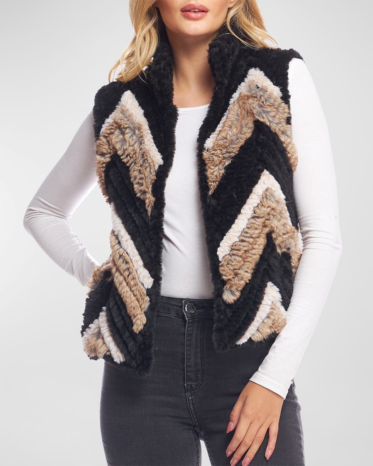 Knitted fur vest hotsell