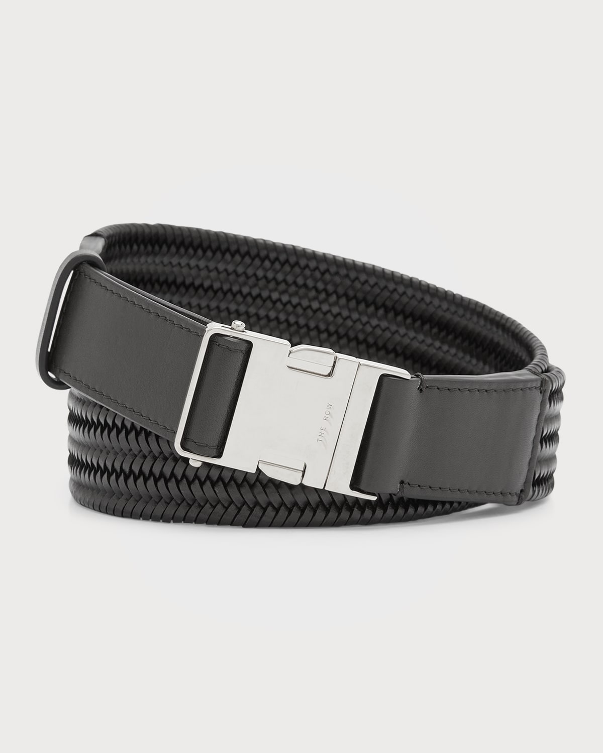 Alex Woven Leather Clip-Buckle Belt