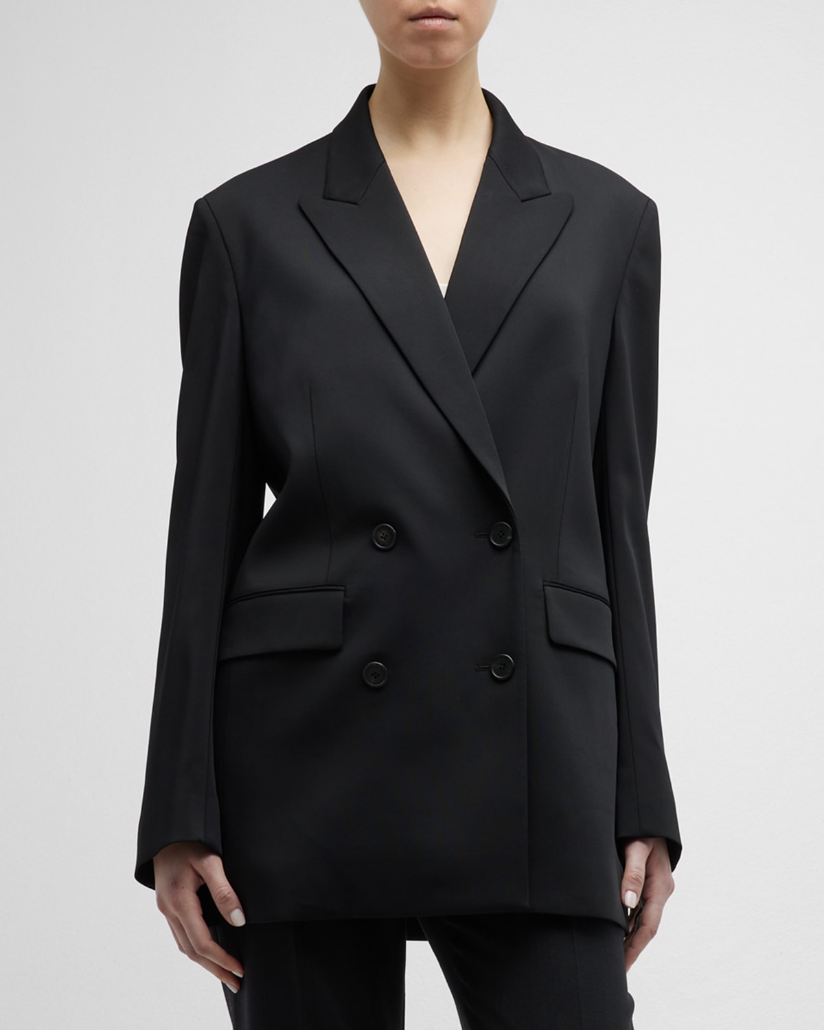 Shop The Row Tristina Double-breasted Blazer Jacket In Black