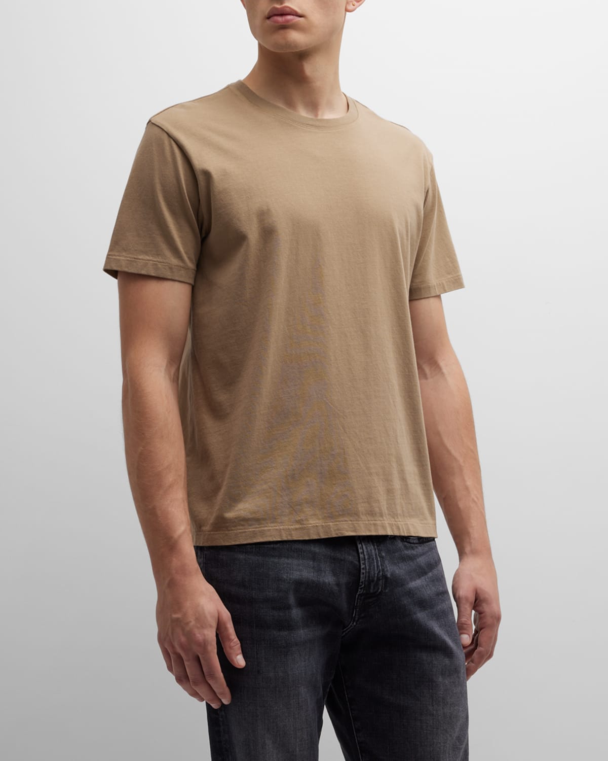 Frame Men's Cotton Jersey T-shirt In Heather Dark Beige