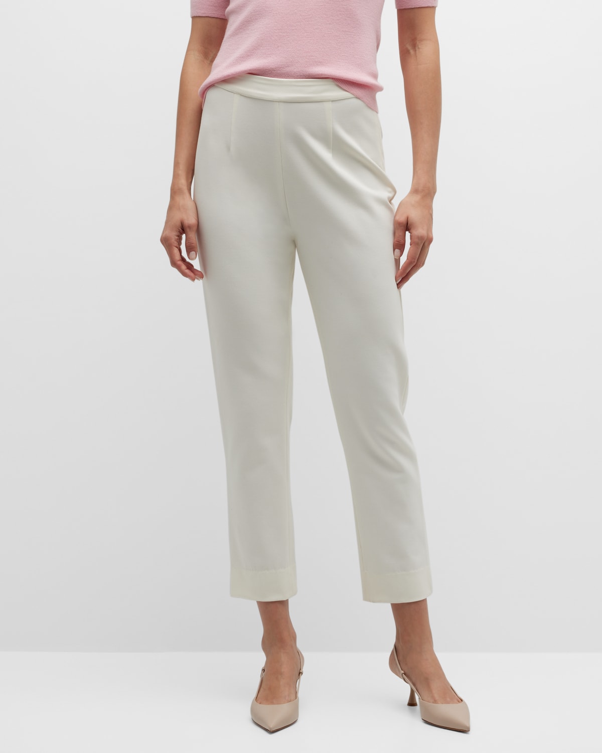 Frances Valentine Lucy Cropped Stretch Straight-Leg Pants