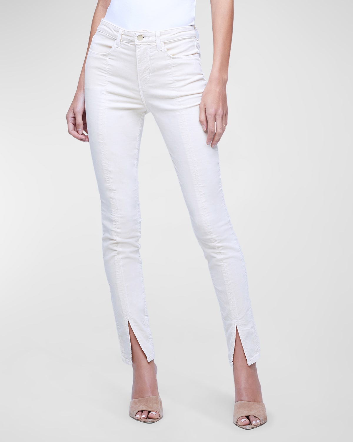 Jyothi Cropped Split Hem Skinny Jeans