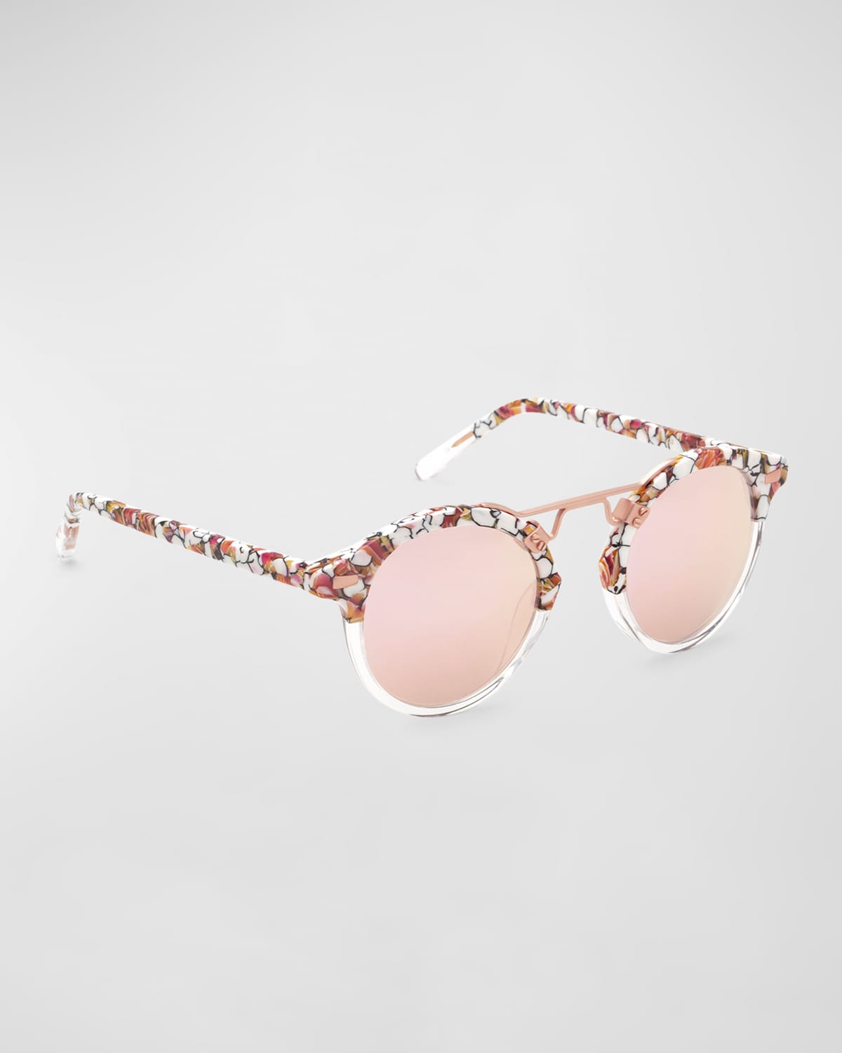 KREWE St. Louis Round Sunglasses with Metal Keyhole - Lotus to Cry