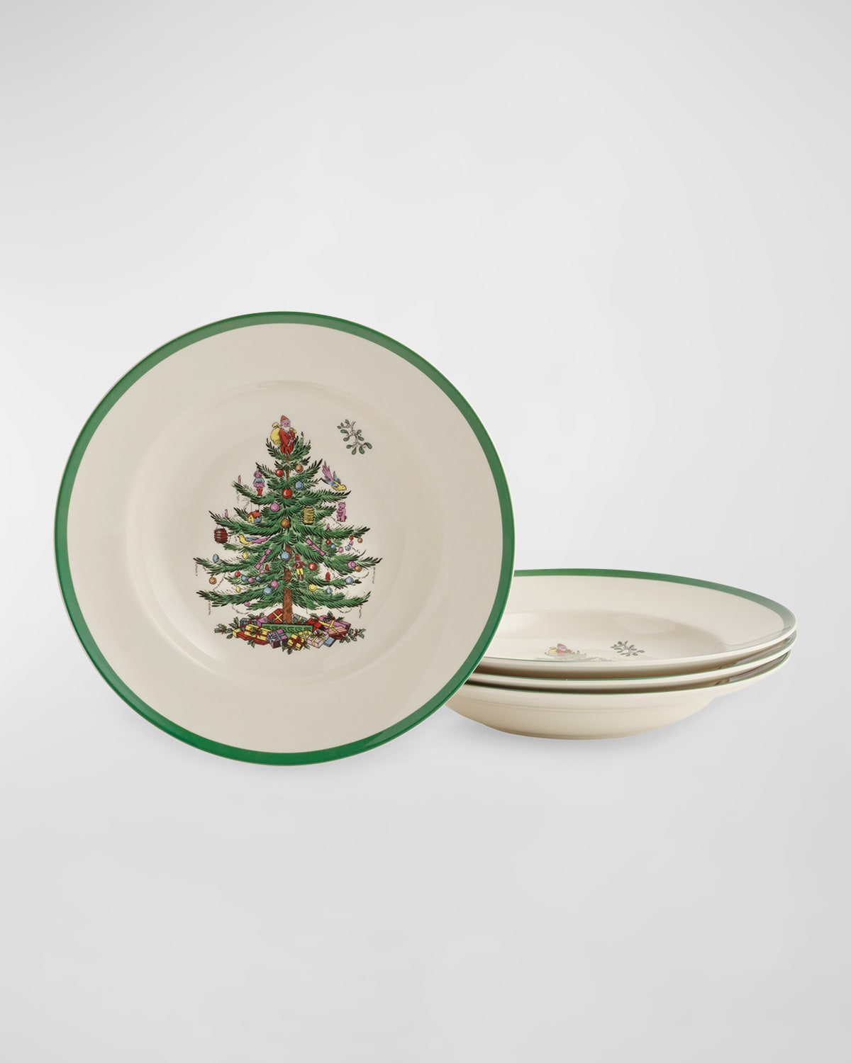 Shop Spode Christmas Tree Set Of 4 Soup Plates In Green