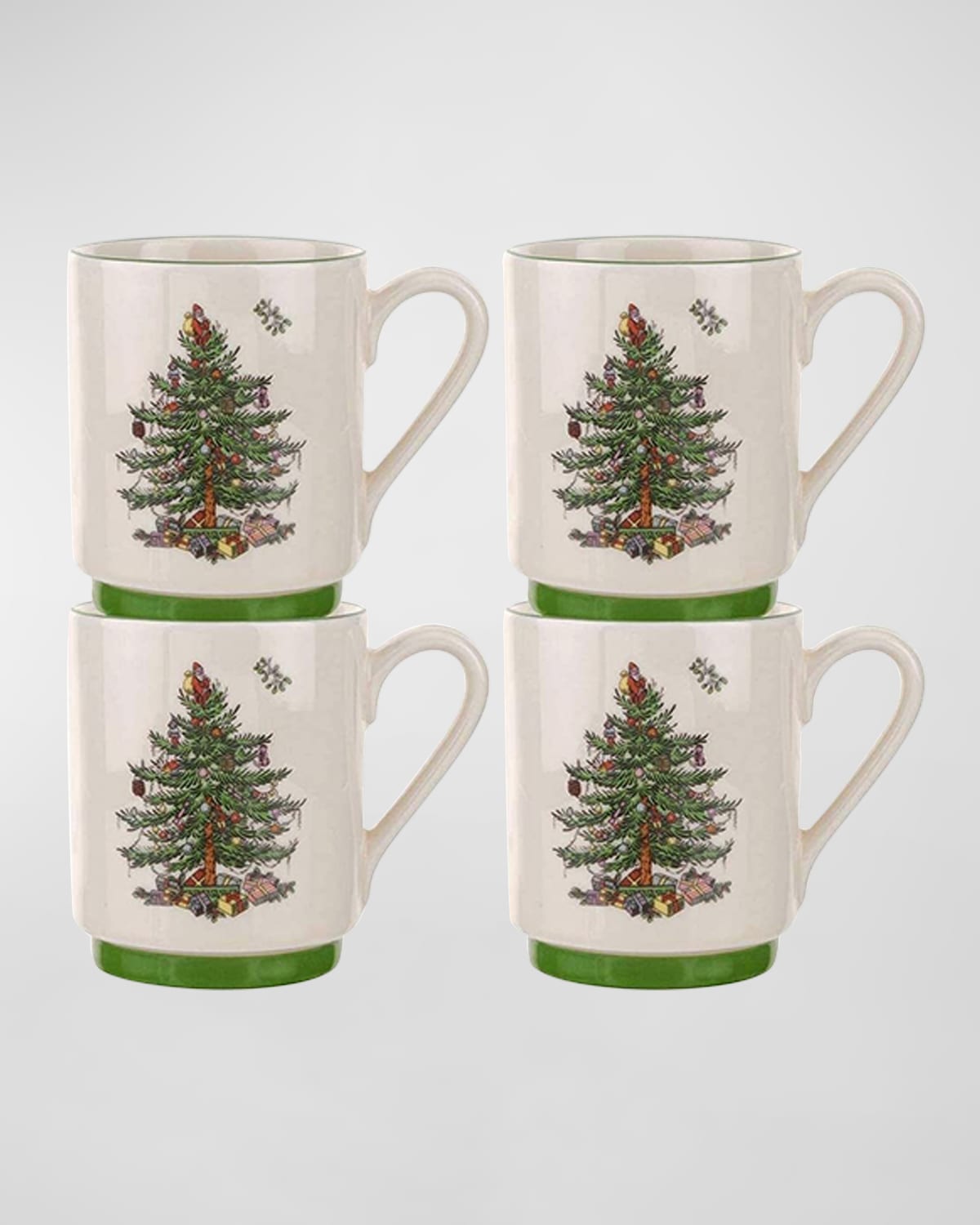 Spode Christmas Tree Polka Dot Mugs, Set Of 4