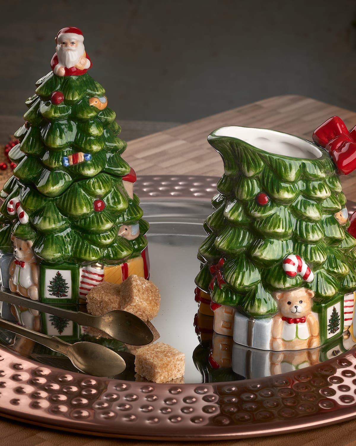 Shop Spode Christmas Tree Creamer & Sugar Bowl Set In Green