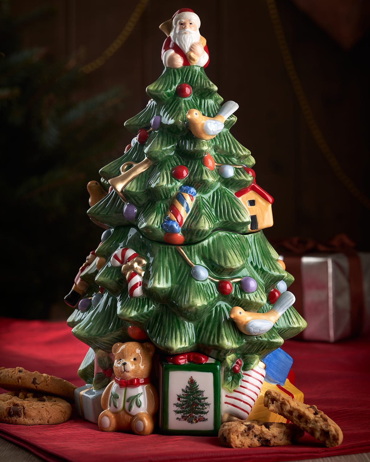 Shop Spode Christmas Tree Cookie Jar In Green